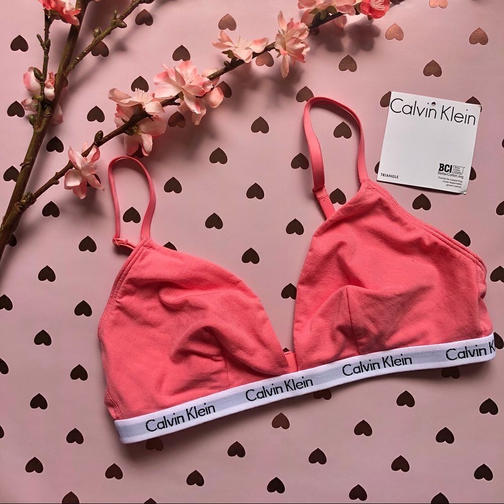 Calvin Klein Coral Pink Triangle Bralette